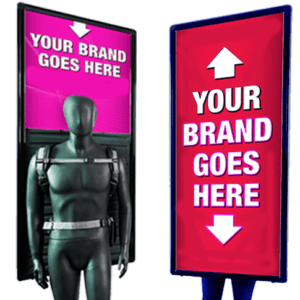 backpack sign lit up display lighted sign bill board