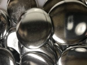 blank silver shiny buttons for printing