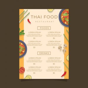 thai food menu example