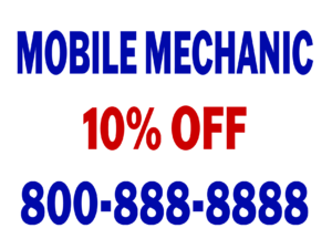 mobile mechanic yard lawn sign example 3 line text