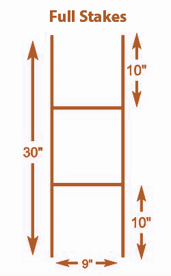 Metal Wire Yard Lawn Sign Stakes 9x30